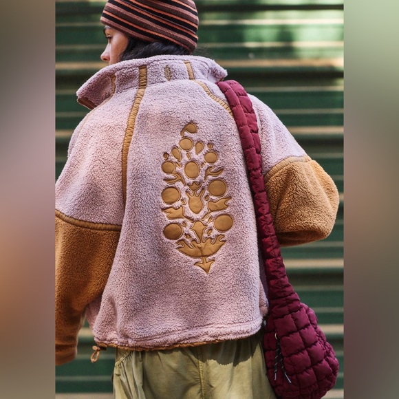 NWT FP Movement Mountain High Logo Half Zip Fleece ~Mauve/Twig~ - Picture 2 of 4